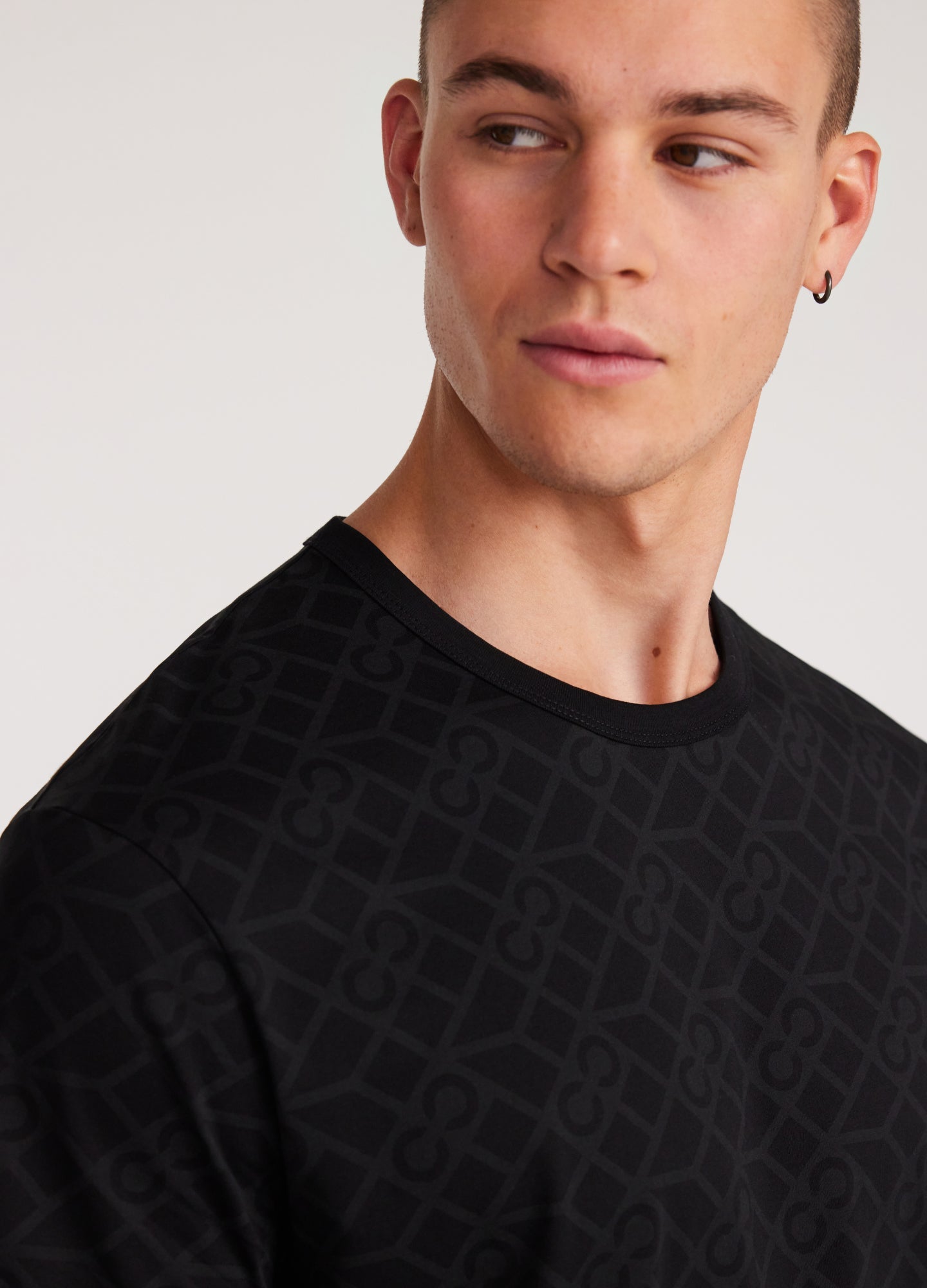 Monogram Print T-shirt Black