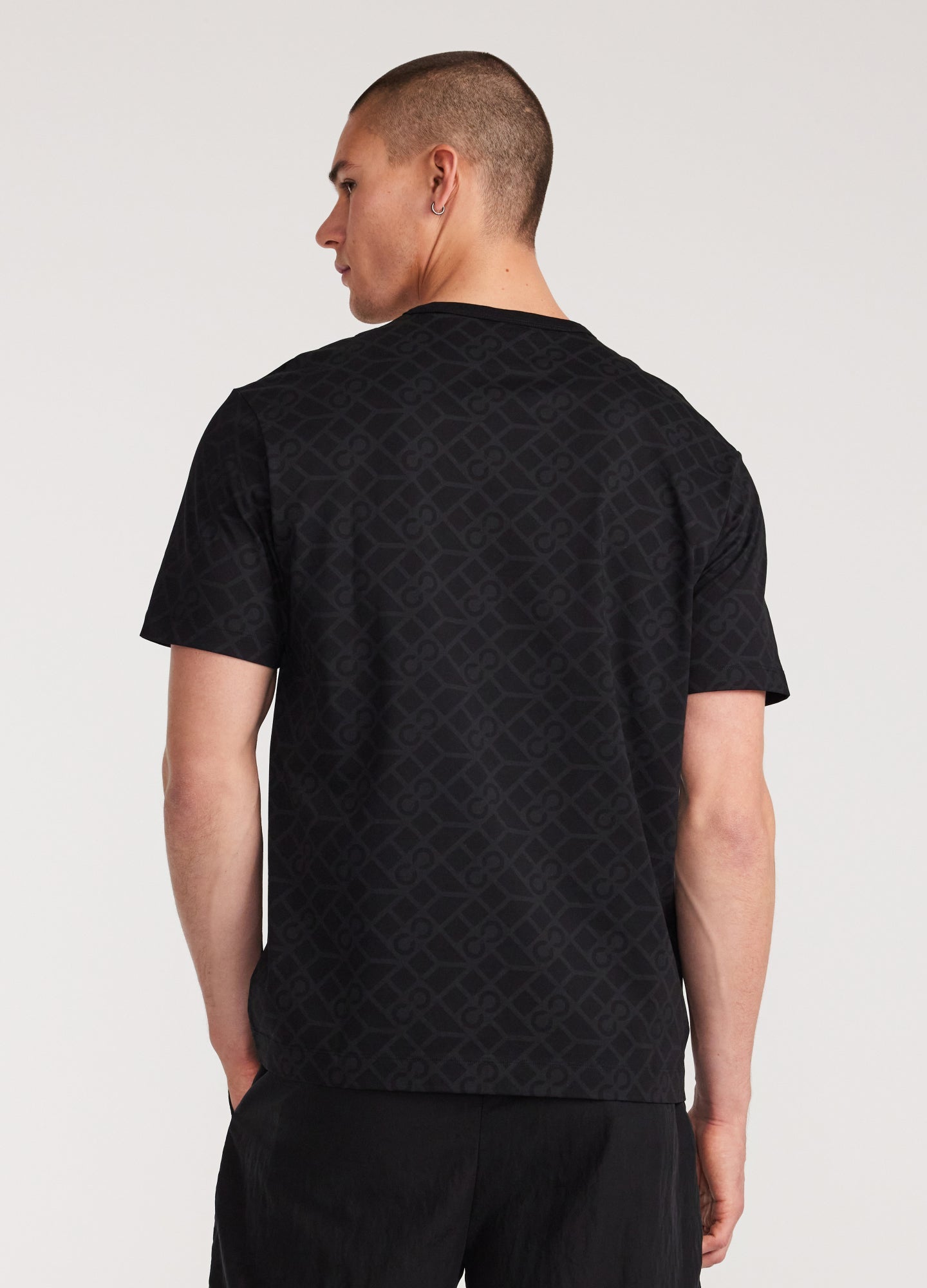 Monogram Print T-shirt Black
