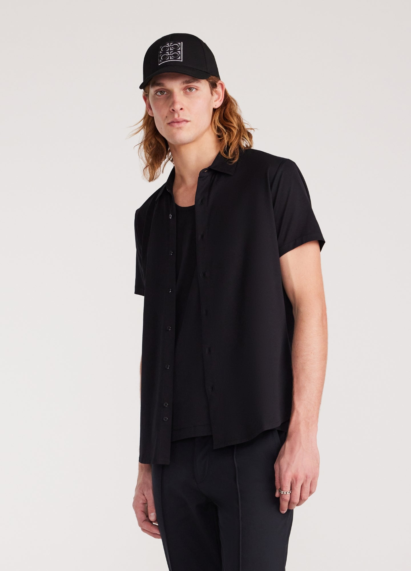 Mercerised Knit Shirt Black