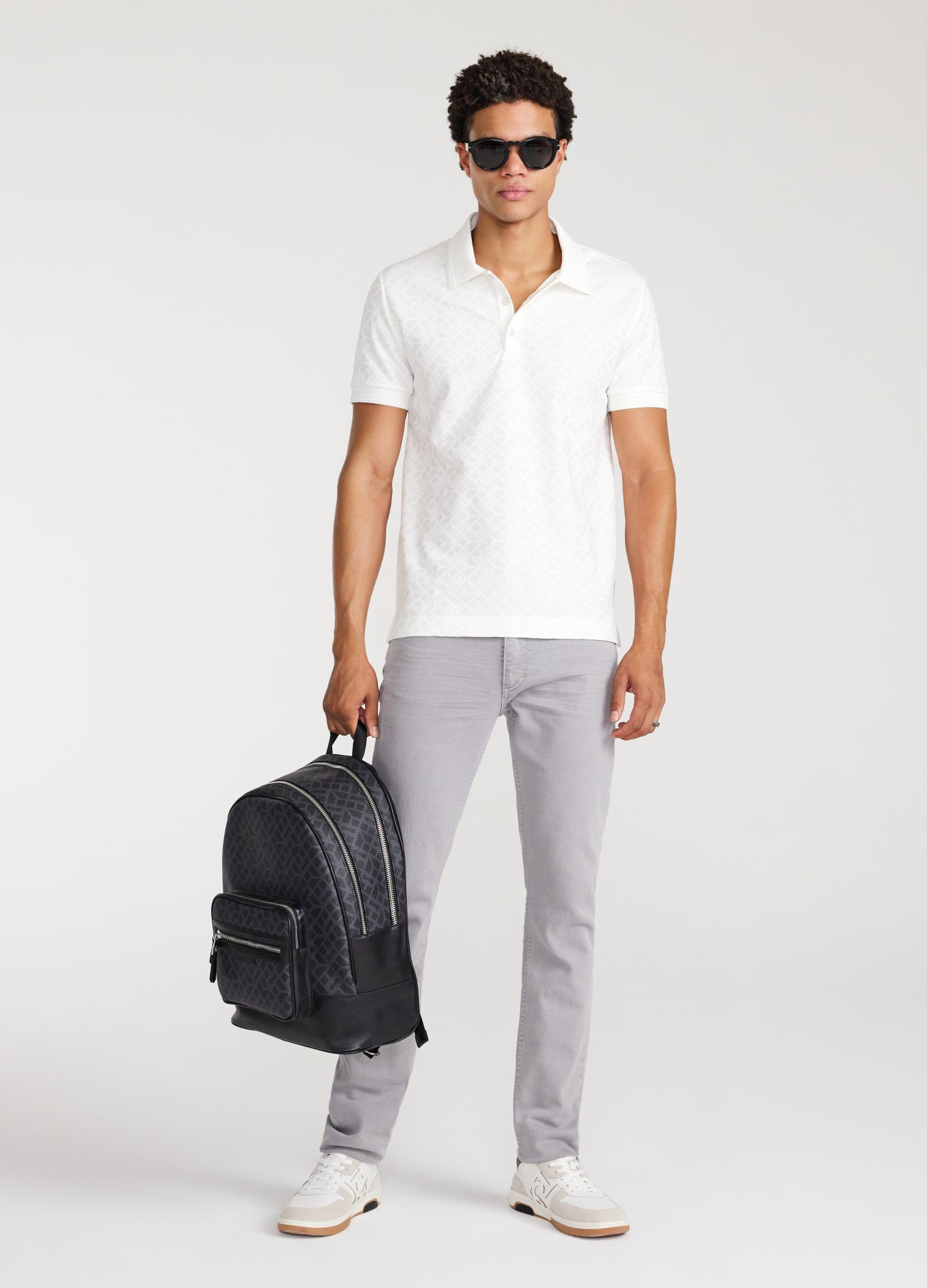 Solid Monogram Polo White