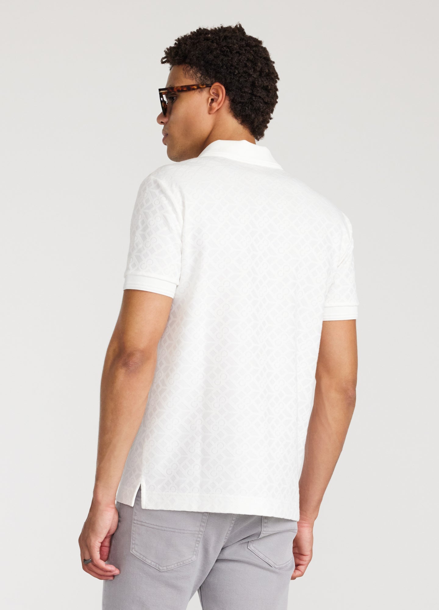 Solid Monogram Polo White